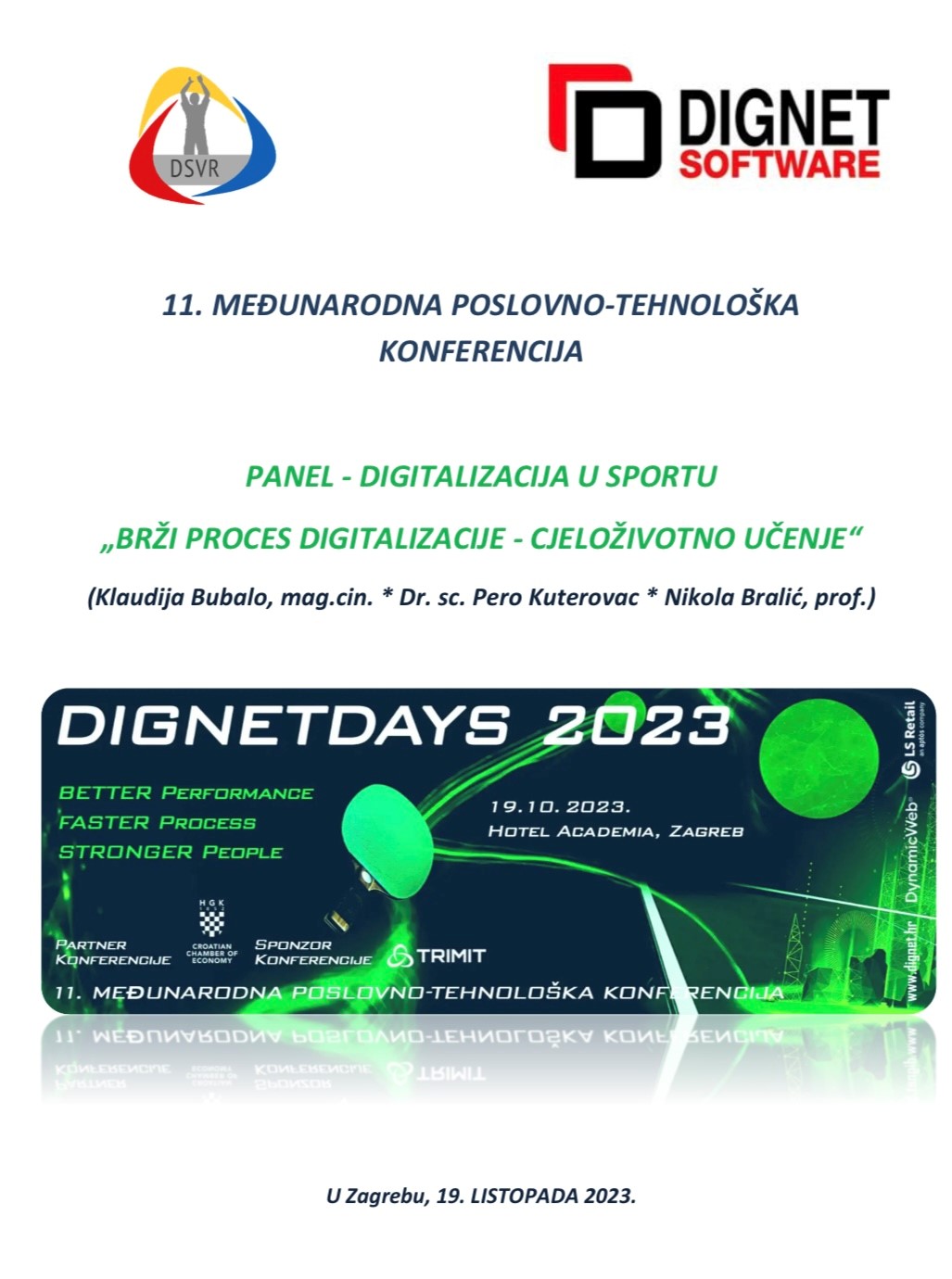 DSVR PARTNER PANELA DIGITALIZACIJA U SPORTU - DIGNETDAYS 2023.